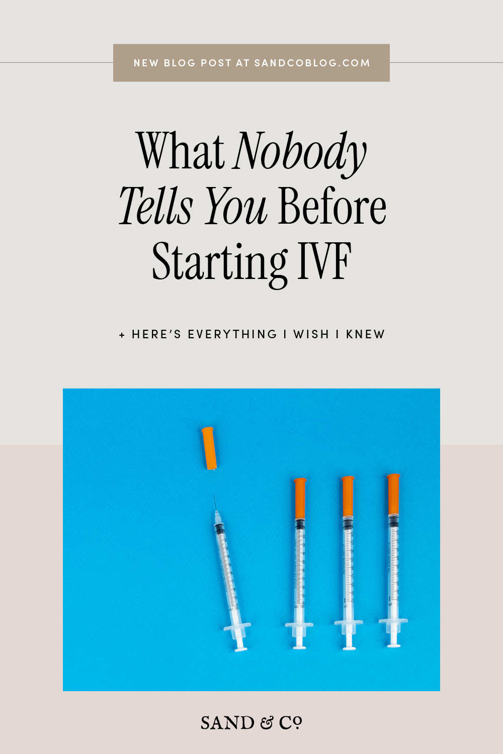 IVF needles on blue background