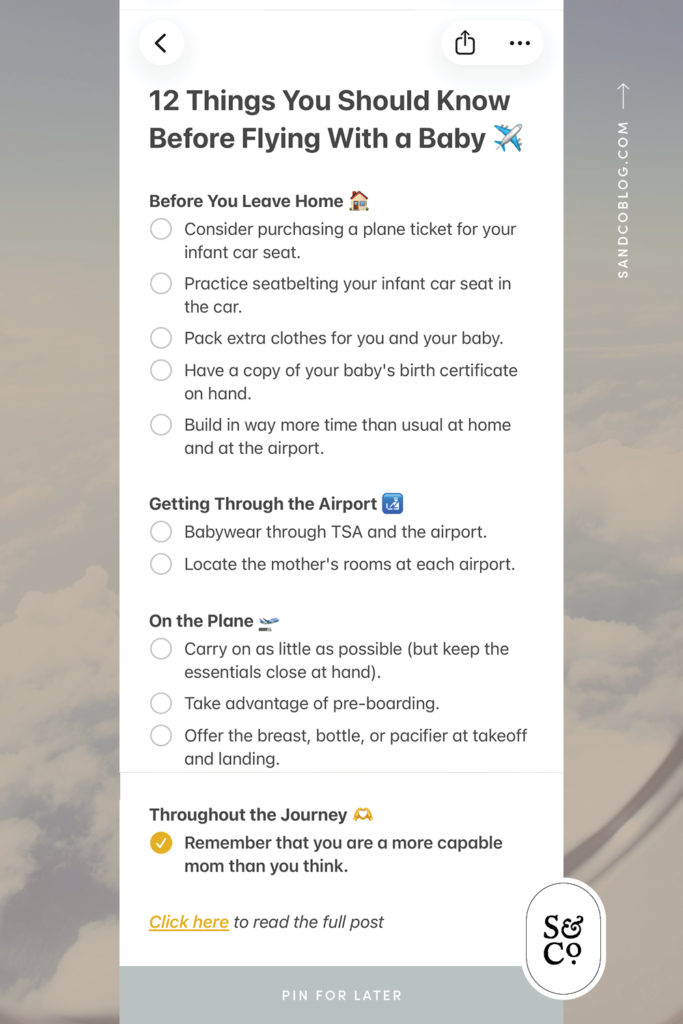 Everything to know about flying with a baby list airplane window