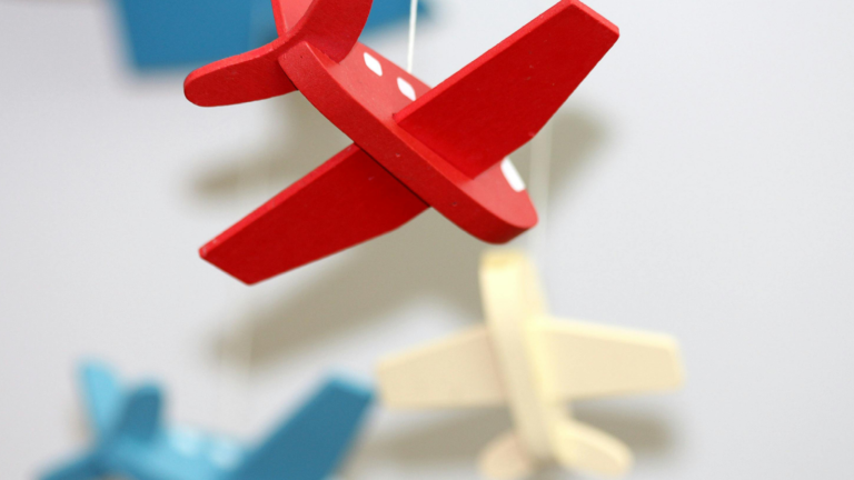 Toy airplanes in different colors