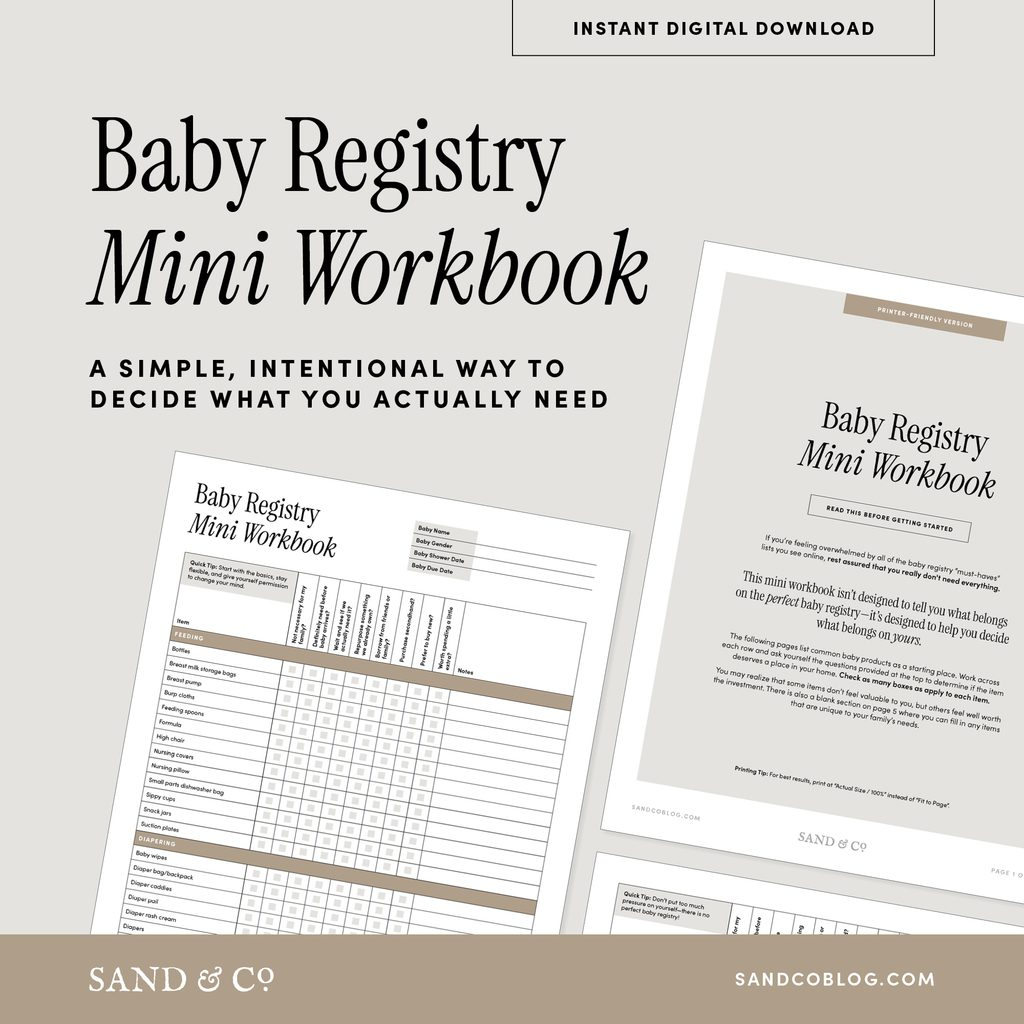 Baby registry planner workbook digital download