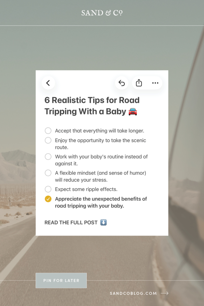 Road trip with baby checklist car window on highway
