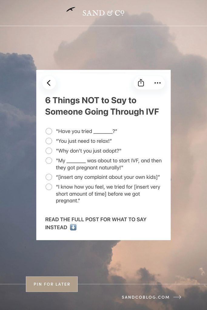 What not to say to someone doing IVF list clouds background